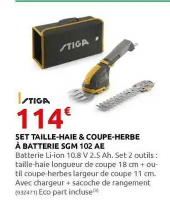 Rural Master Set Taille-haie-coupe-herbe à Batterie Sgm 102 Ae offre