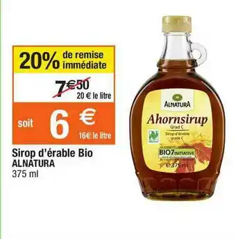 Migros Sirop D'érable Bio Alnatura offre