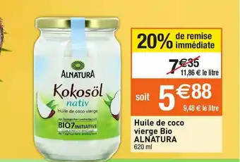 Migros Huile De Coco Vierge Bio Alnatura offre