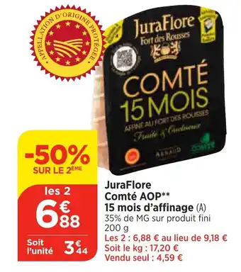 Bi1 JuraFlore Comté AOP** 15 mois d'affinage (A) 35% de MG sur produit fini offre