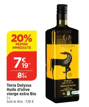 Bi1 Terra Delyssa Huile d'olive vierge extra Bio offre