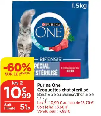 Bi1 Purina One Croquettes chat stérilisé offre