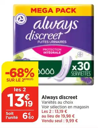 Bi1 Always discreet offre