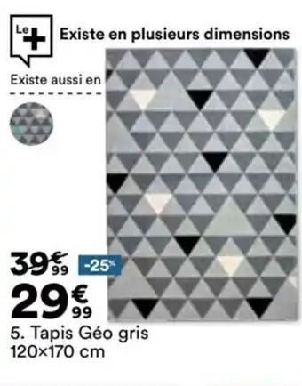 BUT Tapis Géo Gris offre
