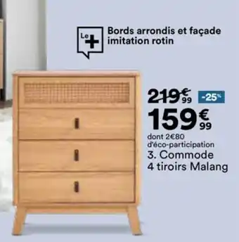 BUT Commode 4 Tiroirs Malang offre