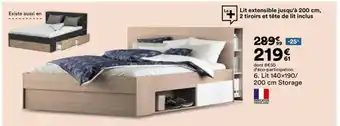 BUT Lit 140x190/200cm Storage offre