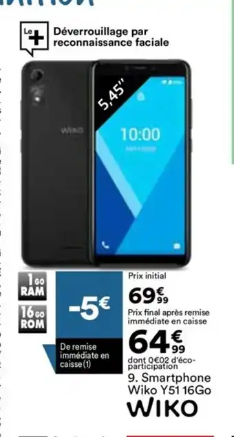 Smartphone Wiko Y51 16Go