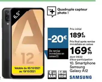 BUT Smartphone Samsung Galaxy A12 offre