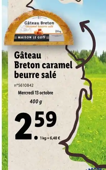 Lidl Gateau Breton Caramel Beurre Salé offre