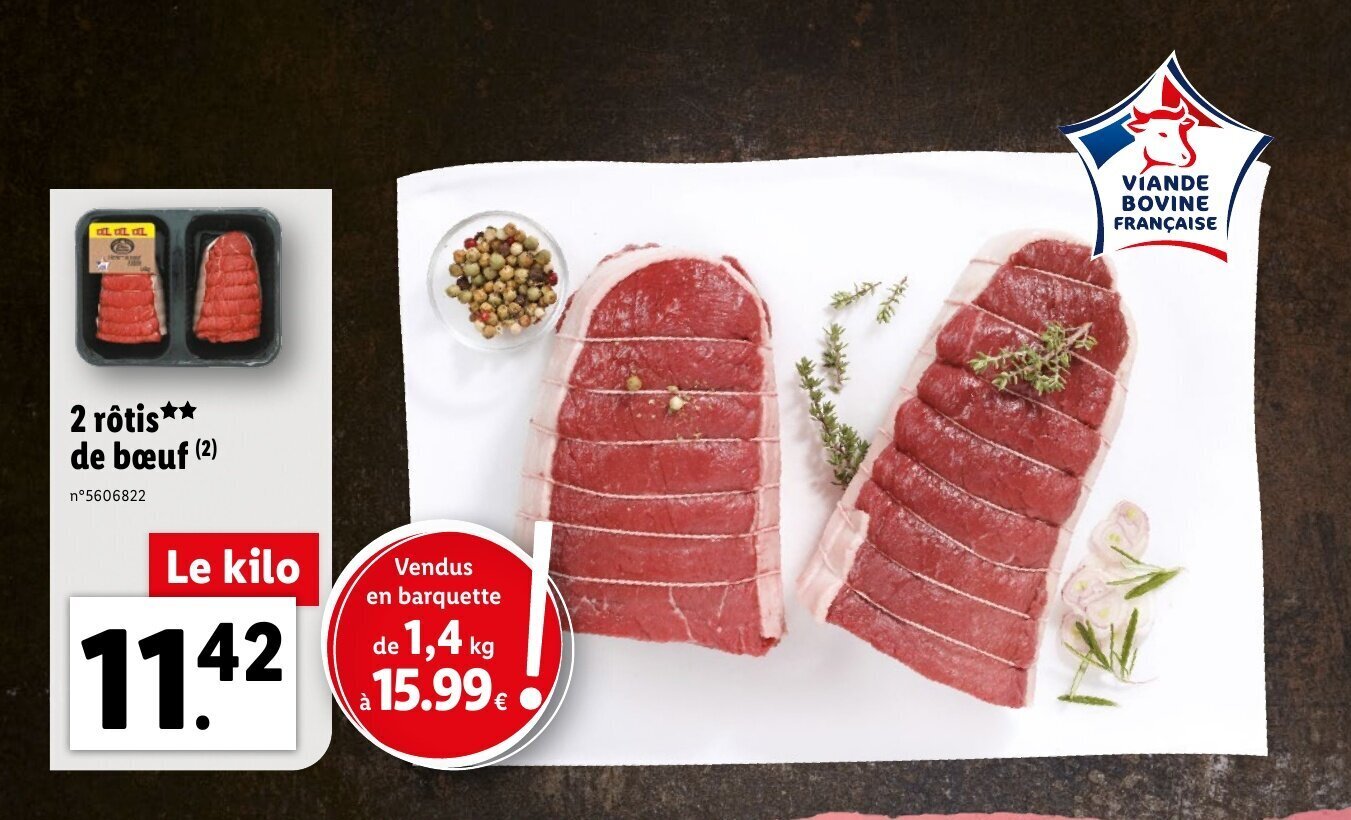 Promo 2 Rotis** De Boeuf chez Lidl