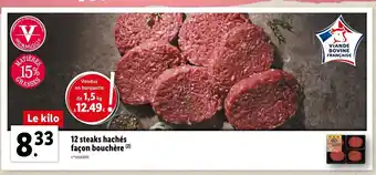 Lidl 12 Steaks Hachés Facon Bouchérre offre