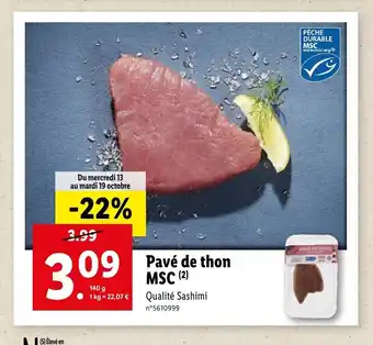 Lidl Pavé De Thon MSC offre