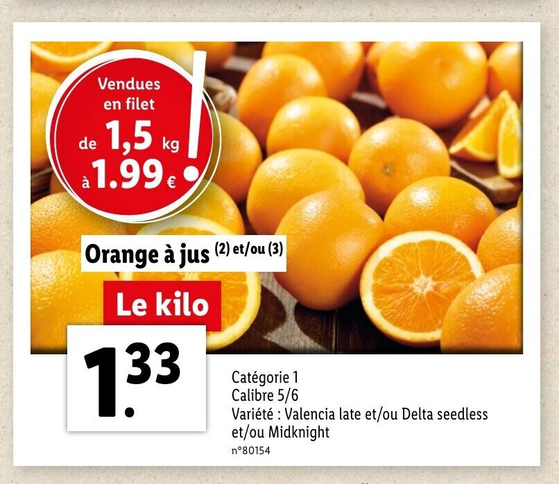 Promo Orange a Jus chez Lidl