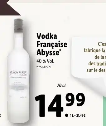 Lidl Vodka Francaise Abysse* offre