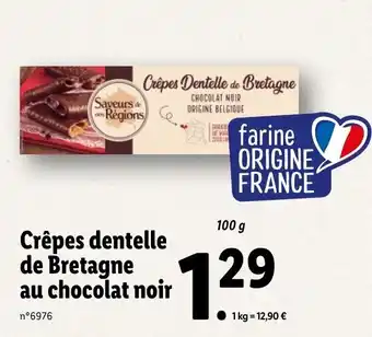 Lidl Crépes Dentelle De Bretagne Au Chocolat Noir offre