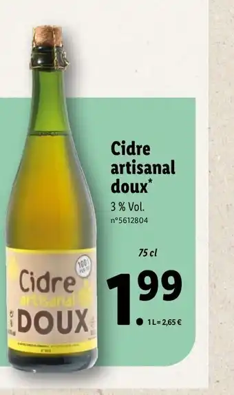 Lidl Cidre Artisanal Doux' offre