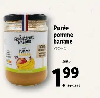 Lidl Purée Pomme Banane offre