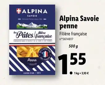 Lidl Alpina Savoie Penne offre