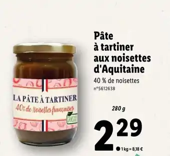 Lidl Pate A Tartiner Aux Noisettes D'Aquitaine offre