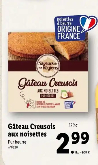 Lidl Gateau Creusois Aux Noisettes offre