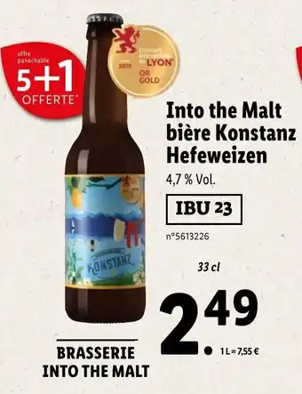 Lidl Into The Malt Biére Konstanz Hefeweizen offre