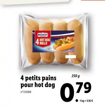 Lidl 4 Petits Pains Pour Hot Dog offre