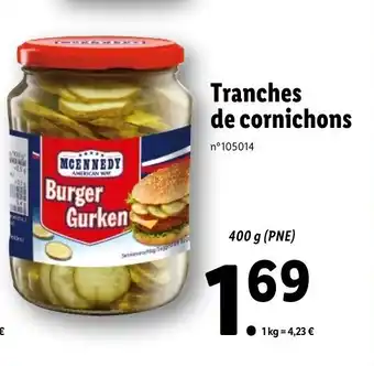 Lidl Tranches De Cornichons offre