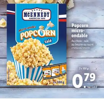 Lidl Popcorn Micro-Ondable offre