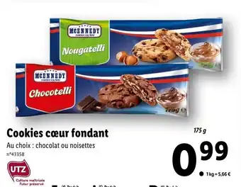Lidl Cookies Coeur Fondant offre