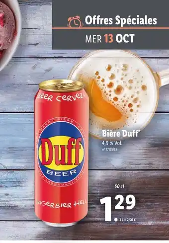 Lidl Biére Duff offre