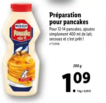 Lidl Préparation Pour Pancakes offre