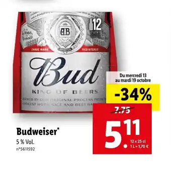 Lidl Budweiser* offre