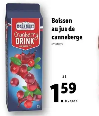 Lidl Boisson Au Jus De Canneberge offre