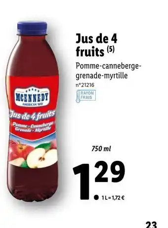 Lidl Jus De 4 Fruits offre