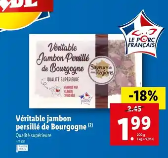Lidl Véritable Jambon Persillé De Bourgogne offre
