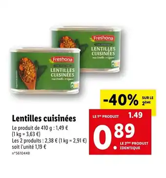 Lentilles Cuisinées