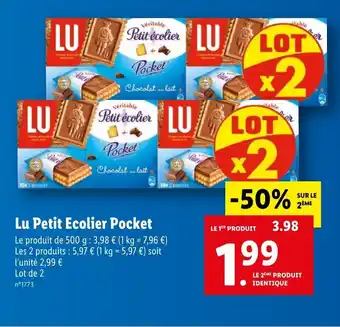 Lidl Lu Petit Ecolier Pocket offre