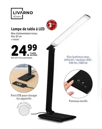 Lidl Lampe De Table A Led offre