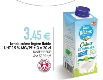 Tante hélène lot de crème légère fluide uht 15 % mg/pf