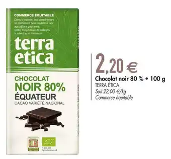 Biomonde Terra ética chocolat noir 80 % offre