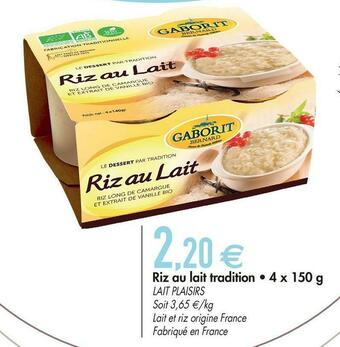 Biomonde Lait plaisirs riz au lait tradition offre