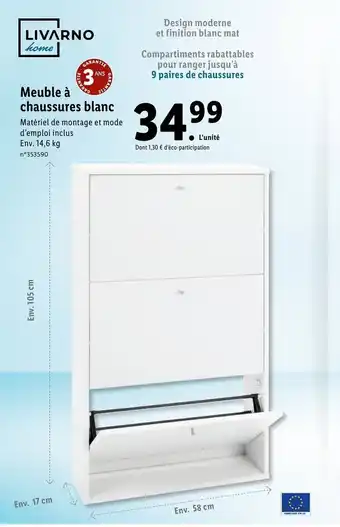 Lidl Meuble A Chaussures Blanc offre