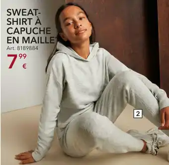 Takko Sweat-shirt à capuche en maille + pantalon de jogging en maille offre