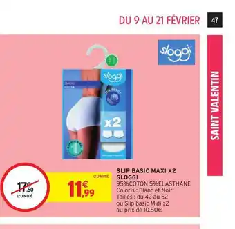 Intermarché Slip Basic Maxi X2 Sloggi offre