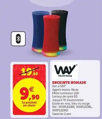 Super U Enceinte Nomade Way offre