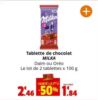 Coccinelle Supermarché Tablette de chocolat MILKA offre