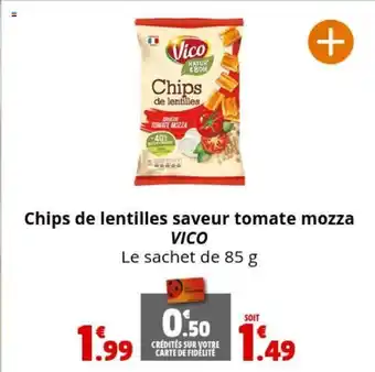 Coccinelle Supermarché Chips de lentilles saveur tomate mozza VICO offre