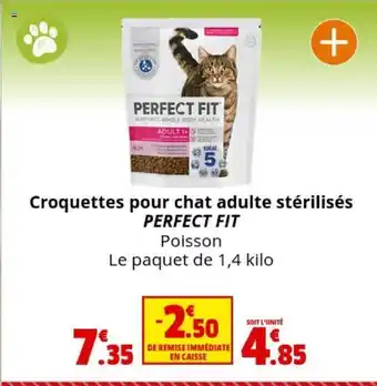 Coccinelle Supermarché Croquettes pour chat adulte stérilisés PERFECT FIT offre