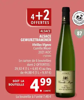 Lidl ALSACE GEWURZTRAMINER Vieilles Vignes Camille Meyer offre