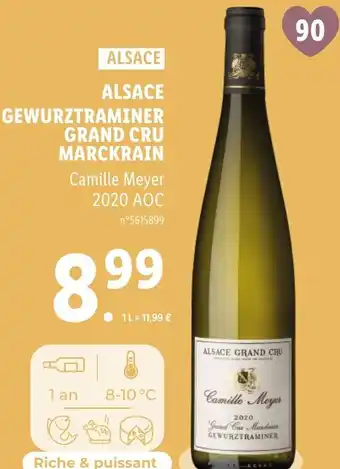 Lidl ALSACE GEWURZTRAMINER GRAND CRU MARCKRAIN Camille Meyer 2020 AOC offre